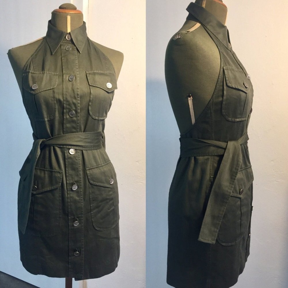 Moschino Vintage Buttoned Dress Low-Cut